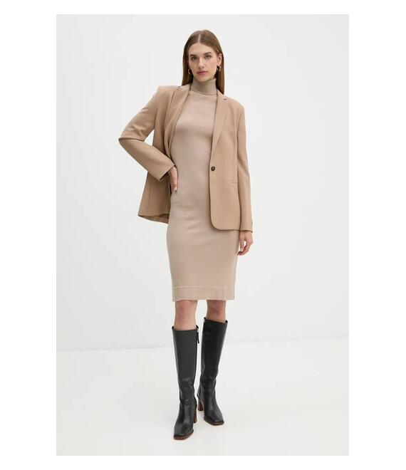 Μπλέιζερ με μίγμα μαλλιού Calvin Klein χρώμα: καφέ, K20K207632