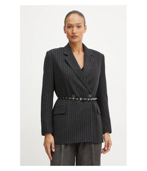 Μάλλινο σακάκι MICHAEL Michael Kors χρώμα: γκρι, MF4108DF2A