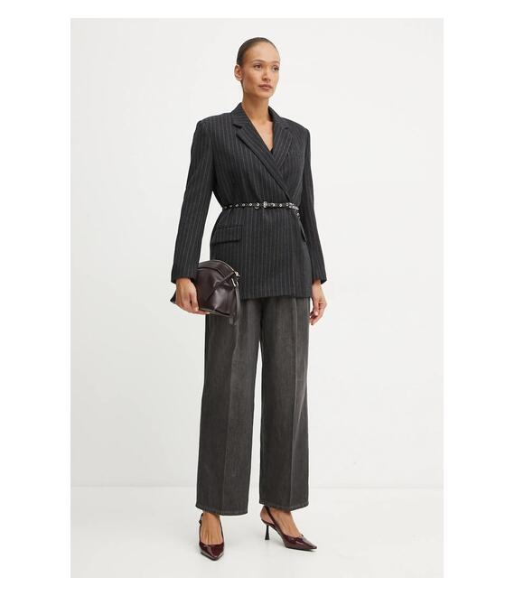 Μάλλινο σακάκι MICHAEL Michael Kors χρώμα: γκρι, MF4108DF2A