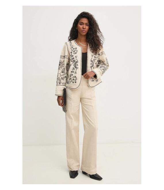 Blazer με μείγμα λινών Hoss Intropia χρώμα: μπεζ, 5478075