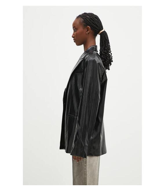 Σακάκι Rotate Coated Oversized Blazer χρώμα: μαύρο, 112958100