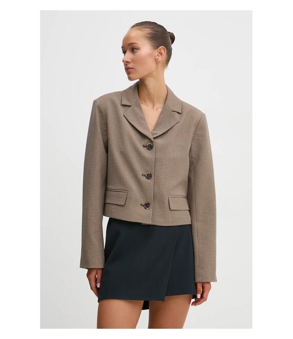 Σακάκι Abercrombie & Fitch χρώμα: καφέ, KI144-4154