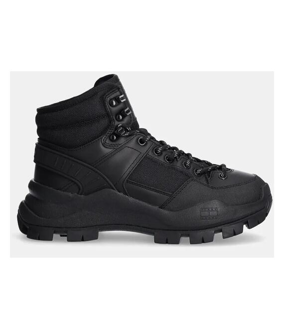 Μποτάκια Tommy Jeans TJW FEMININE HYBRID BOOT χρώμα: μαύρο, EN0EN02553
