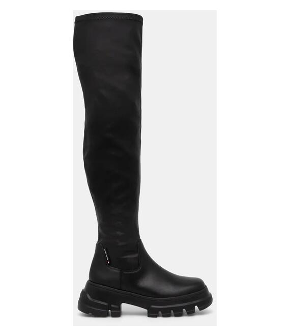 Μπότες Tommy Jeans TJW LIGHTWEIGHT OTK BOOT χρώμα: μαύρο, EN0EN02634