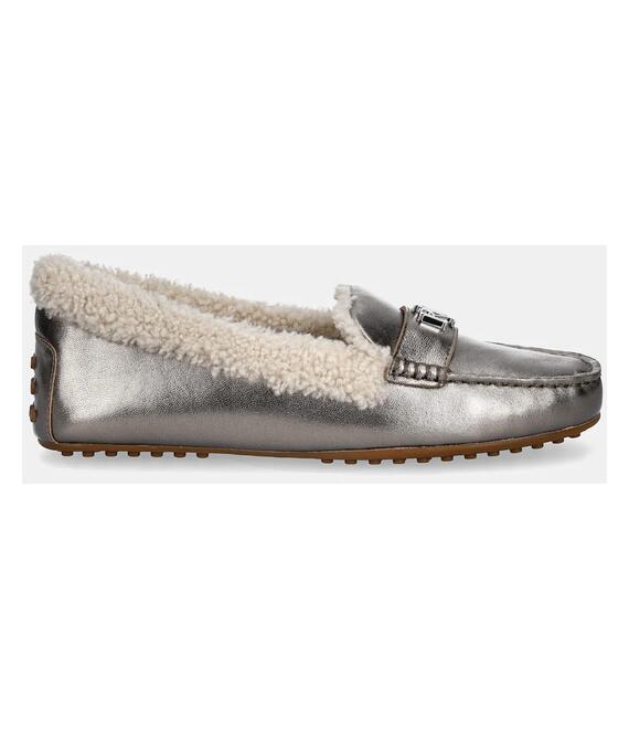 Δερμάτινα μοκασίνια Lauren Ralph Lauren Barnsbury Sp χρώμα: ασημί, 802951373001