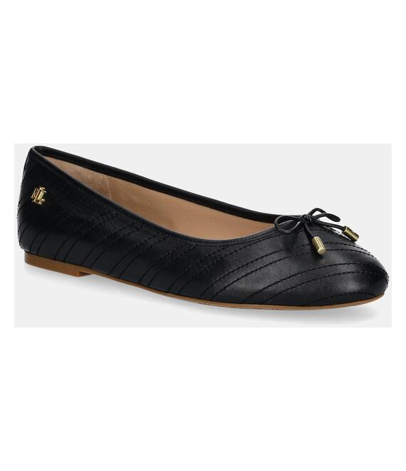 Δερμάτινες μπαλαρίνες Lauren Ralph Lauren Jayna χρώμα: μαύρο, 802951489001