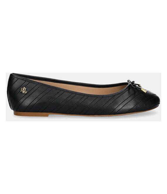 Δερμάτινες μπαλαρίνες Lauren Ralph Lauren Jayna χρώμα: μαύρο, 802951489001
