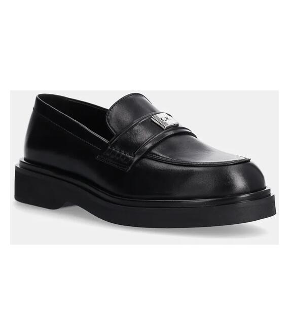 Δερμάτινα μοκασίνια Calvin Klein LOAFER W/HW LTH χρώμα: μαύρο, HW0HW02182