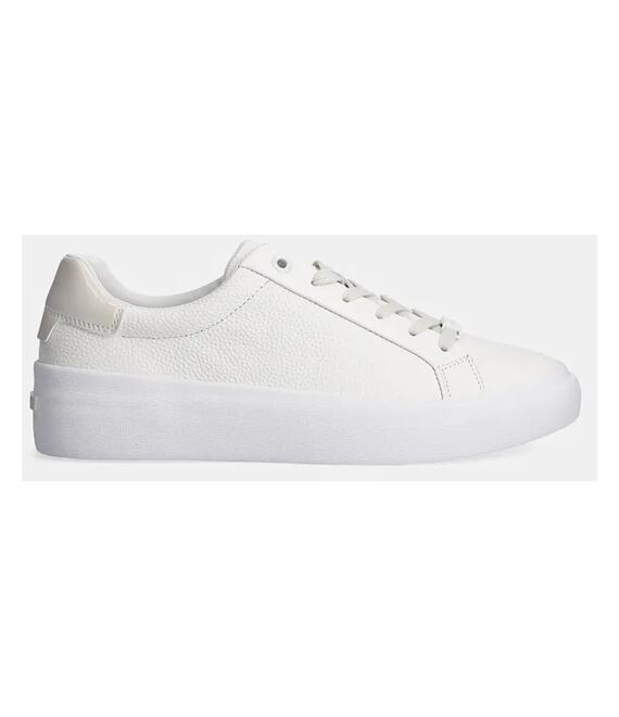 Δερμάτινα αθλητικά παπούτσια Calvin Klein VULC LACE UP LTH χρώμα: άσπρο, HW0HW02214