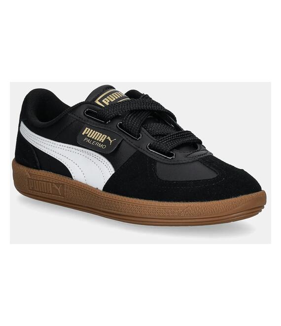 Δερμάτινα αθλητικά παπούτσια Puma Palermo Wide Lace SD χρώμα: μαύρο, 402109