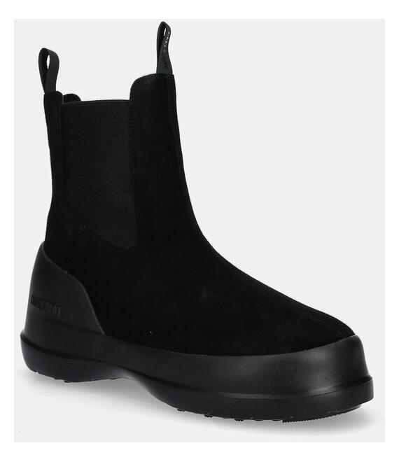 Μπότες χιονιού σουέτ Moon Boot MB LUNA CHELSEA SUEDE χρώμα: μαύρο, 80D2480050 N001