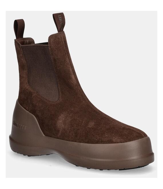 Μπότες χιονιού σουέτ Moon Boot MB LUNA CHELSEA SUEDE χρώμα: καφέ, 80D2480050 M004