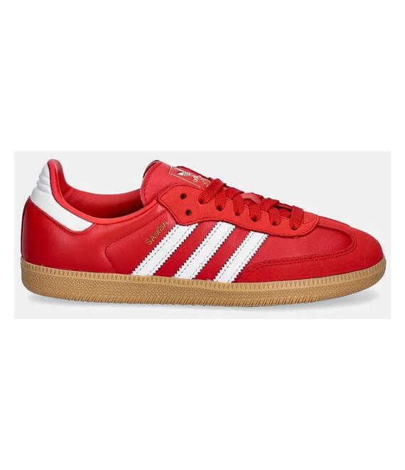 Δερμάτινα αθλητικά παπούτσια adidas Originals Samba OG W χρώμα: κόκκινο, IE6524