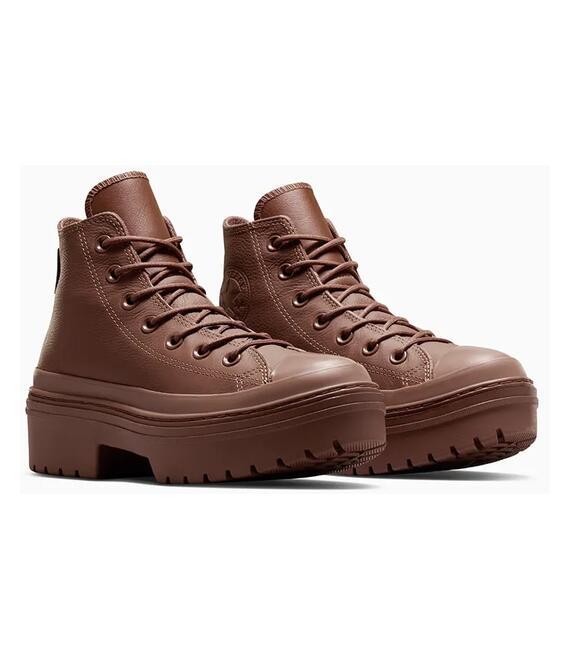 Δερμάτινα ελαφριά παπούτσια Converse Chuck Taylor All Star Lugged Heel χρώμα: καφέ, A11547C