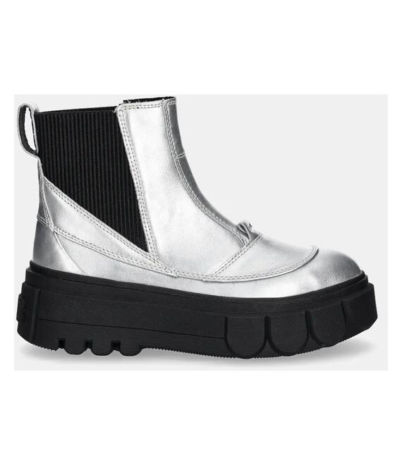 Δερμάτινες μπότες τσέλσι Sorel CARIBOU X BOOT CHELSEA W γυναικείες, χρώμα: ασημί, 2048441034
