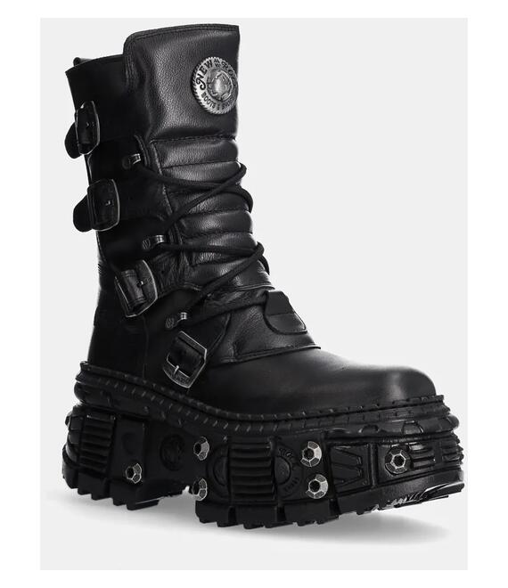 Δερμάτινα workers New Rock Itali Negro Nomada Negro + Tank Casco Negro χρώμα: μαύρο, M-WALL373-S11