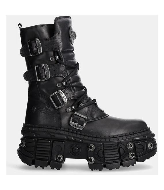 Δερμάτινα workers New Rock Itali Negro Nomada Negro + Tank Casco Negro χρώμα: μαύρο, M-WALL373-S11