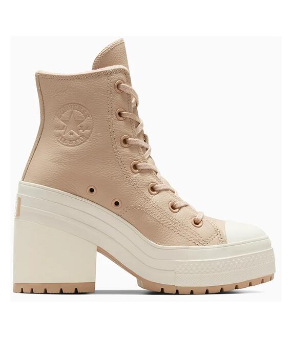 Δερμάτινα ελαφριά παπούτσια Converse Chuck 70 De Luxe Heel χρώμα: μπεζ, A12345C