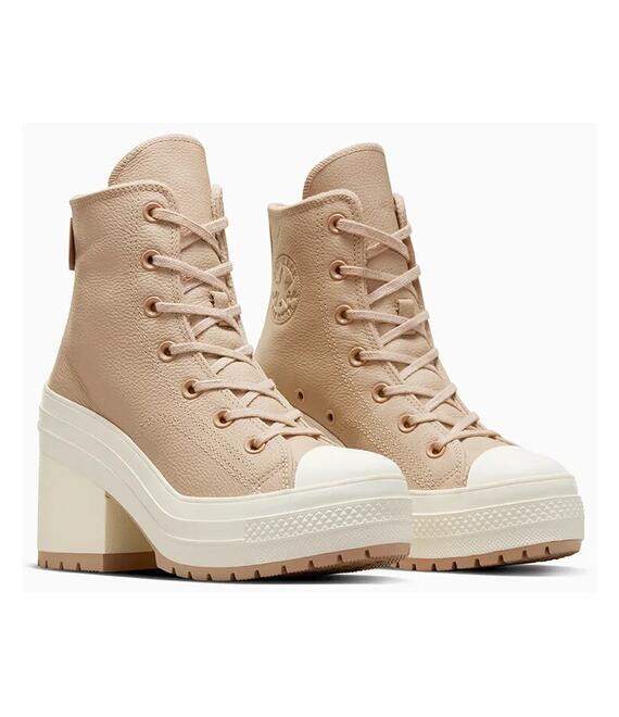 Δερμάτινα ελαφριά παπούτσια Converse Chuck 70 De Luxe Heel χρώμα: μπεζ, A12345C