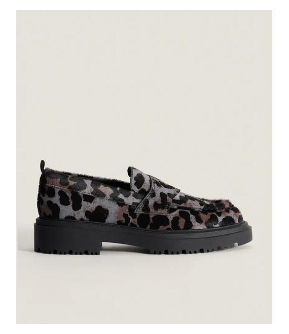 Δερμάτινα μοκασίνια Hoff MOCASIN LEOPARD GRIS χρώμα: γκρι, 22428003