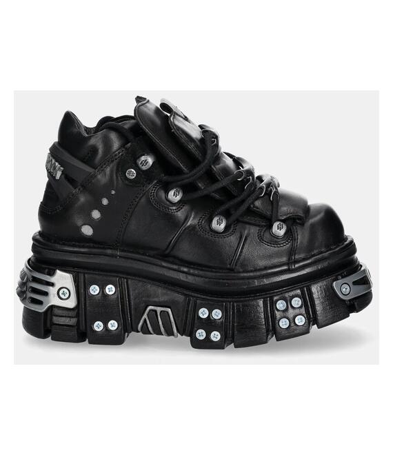 Δερμάτινα αθλητικά παπούτσια New Rock ITALI NEGRO+ NOMADA NEGRO+ TOWER NEGRO E14 χρώμα: μαύρο, M.106.S70