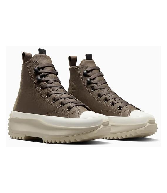Δερμάτινα ελαφριά παπούτσια Converse Run Star Hike χρώμα: καφέ, A10049C