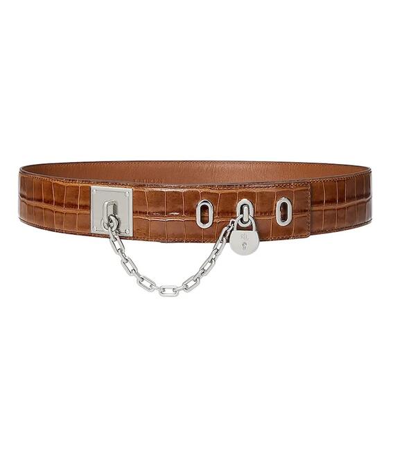 Δερμάτινη ζώνη Lauren Ralph Lauren χρώμα: καφέ, 412945226