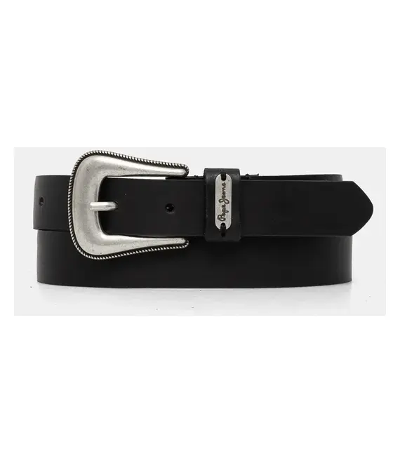 Δερμάτινη ζώνη Pepe Jeans MILDRED BELT χρώμα: μαύρο, PL020852