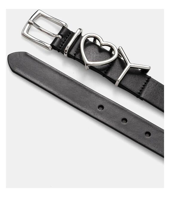 Ζώνη Y/Project Y HEART BELT 25MM χρώμα: μαύρο, 621BE008