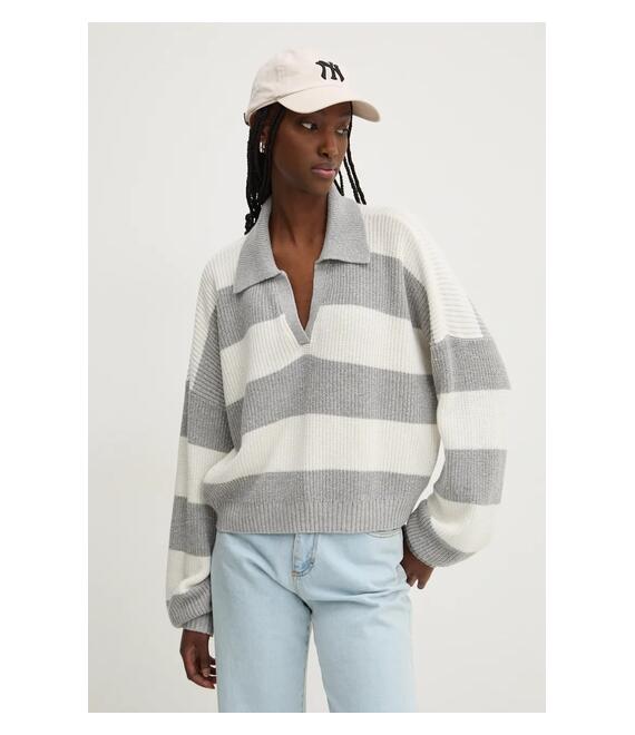 Πουλόβερ Hollister Co. χρώμα: γκρι, KI350-4171 Πουλόβερ Hollister Co. χρώμα: γκρι, KI350-4171
