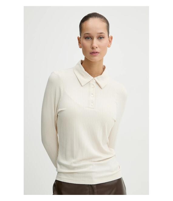 Longsleeve Abercrombie & Fitch χρώμα: μπεζ, KI139-4788