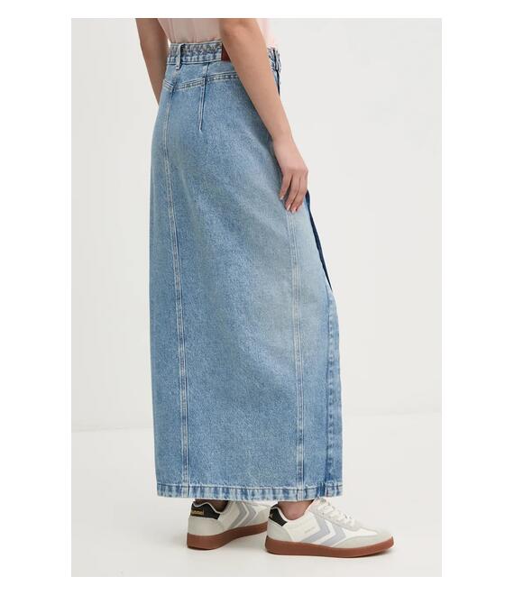 Τζιν φούστα Pepe Jeans MIDI SKIRT UHW EMBRO PL901166