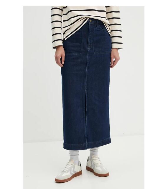 Τζιν φούστα Barbour χρώμα: ναυτικό μπλε, LSK0104
