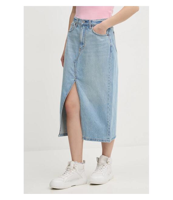 Τζιν φούστα Abercrombie & Fitch χρώμα: μπλε, KI143-3206