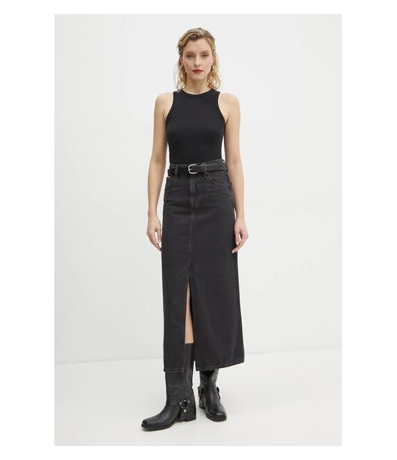 Τζιν φούστα G-Star Raw χρώμα: μαύρο, D24385-D772