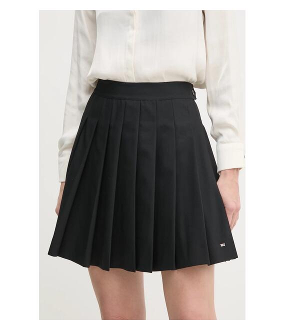 Φούστα Tommy Hilfiger χρώμα: μαύρο, WW0WW43626