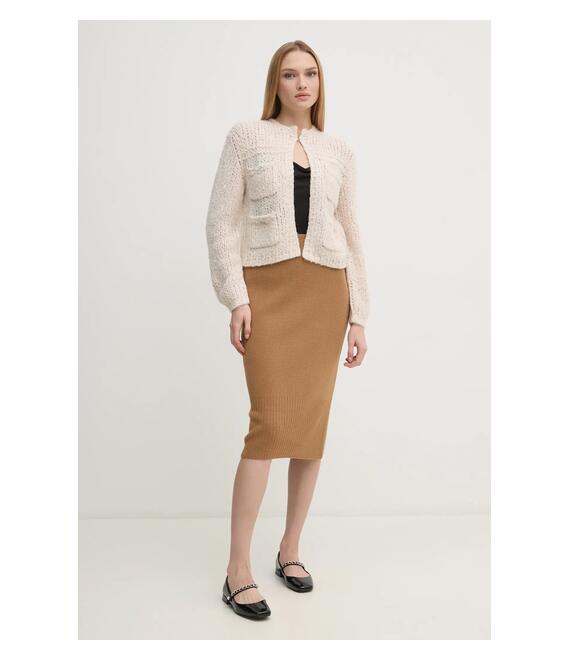 Φούστα Sisley χρώμα: μπεζ, 122NM000F