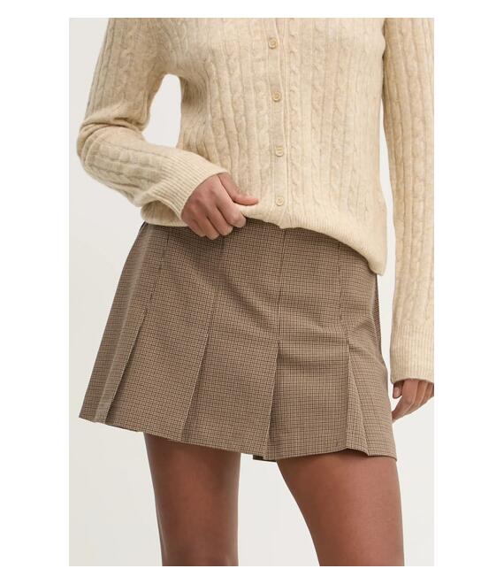 Φούστα Abercrombie & Fitch χρώμα: καφέ, KI143-4214