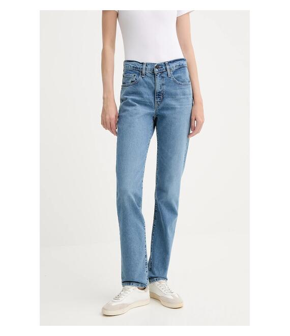 Τζιν παντελόνι Levi's 724 HIGH RISE STRAIGHT χρώμα: μαύρο, 18883