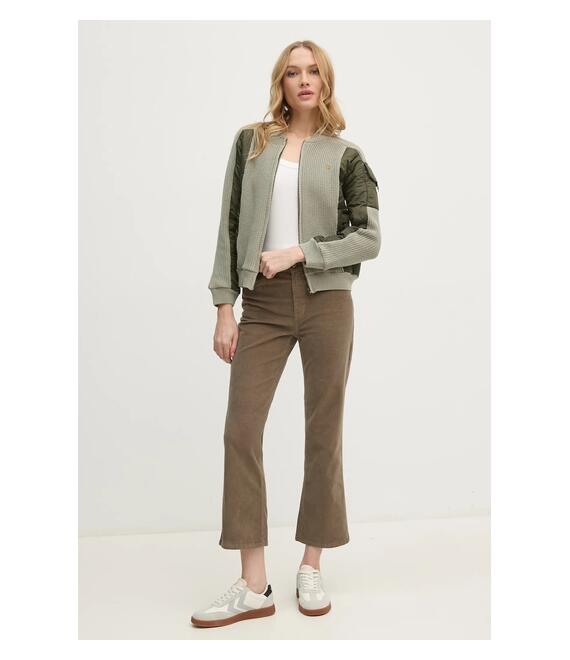 Κοτλέ παντελόνι United Colors of Benetton χρώμα: πράσινο, 41ULDE01G