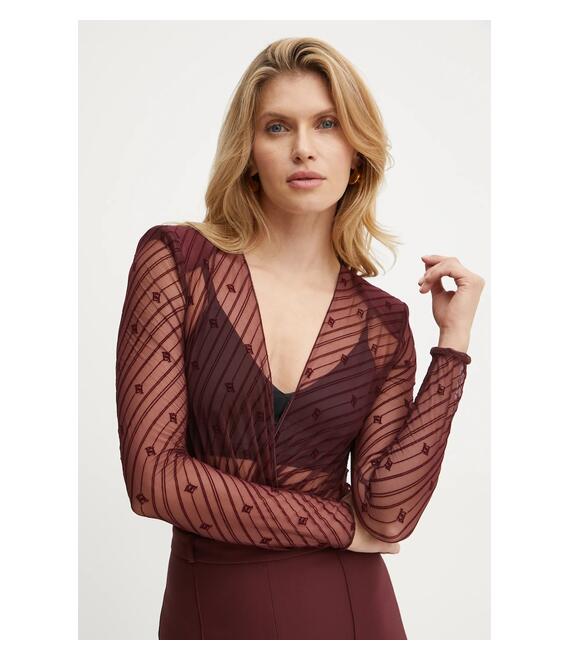 Ολόσωμη φόρμα Elisabetta Franchi χρώμα: μπορντό, TU02146E2