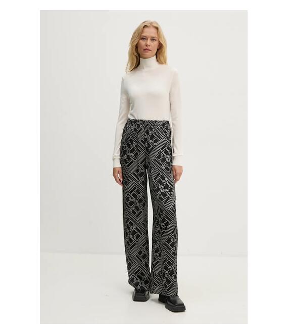 Παντελόνι Bruuns Bazaar FloretBBRina pants χρώμα: μαύρο, BBW4151