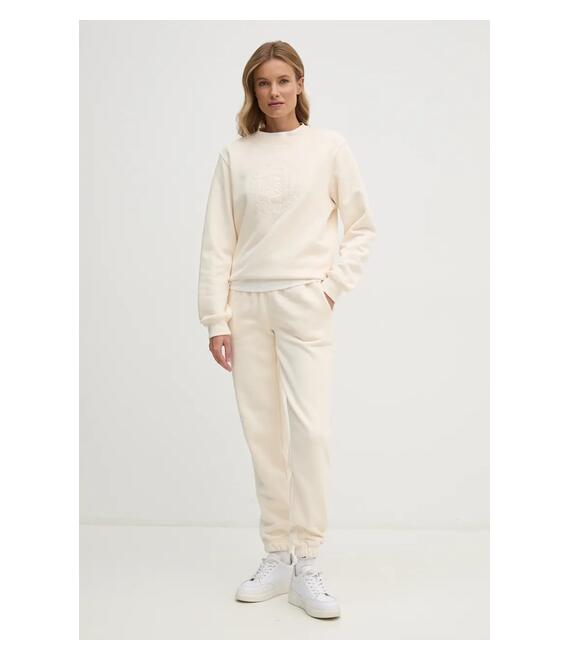 Βαμβακερό παντελόνι Lacoste χρώμα: μπεζ, XF2647