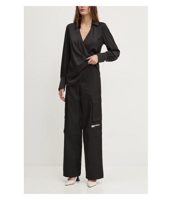 Παντελόνι Karl Lagerfeld Jeans χρώμα: μαύρο, 246J1004