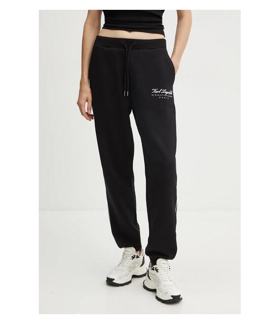 Παντελόνι φόρμας Karl Lagerfeld χρώμα: μαύρο, 246W2108