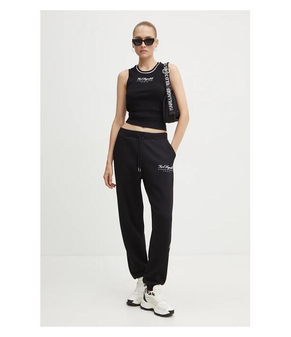 Παντελόνι φόρμας Karl Lagerfeld χρώμα: μαύρο, 246W2108