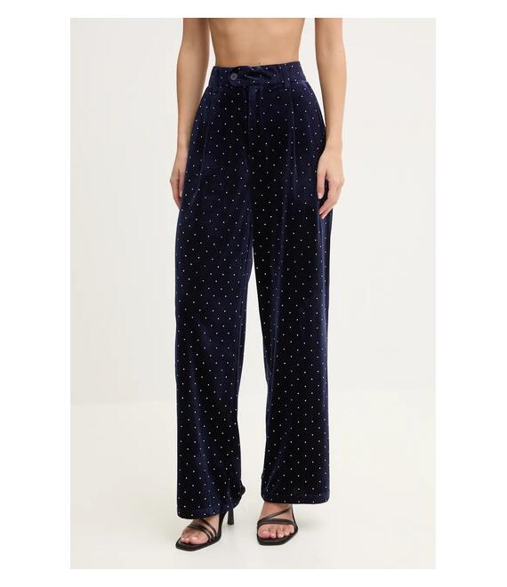 Βελούδινο παντελόνι Never Fully Dressed Arden Trousers χρώμα: ναυτικό μπλε, NFDTR382