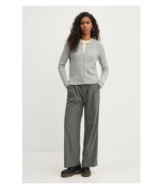 Παντελόνι Hollister Co. χρώμα: γκρι, KI356-4144