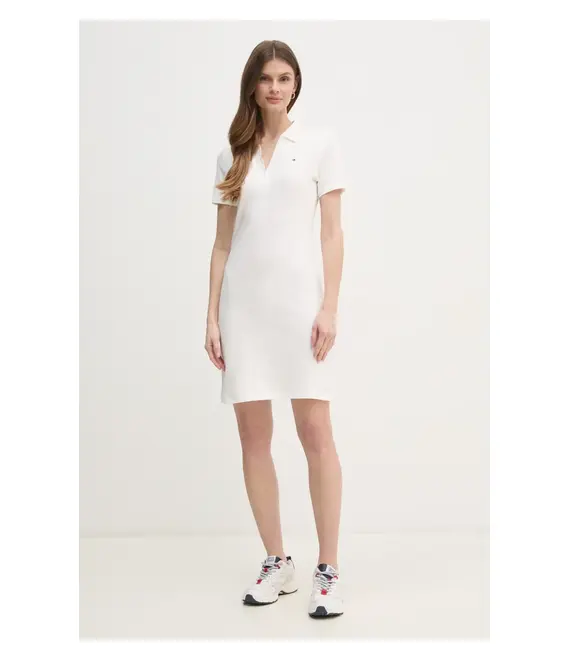 Φόρεμα Tommy Hilfiger χρώμα: άσπρο, WW0WW42567