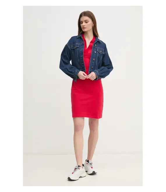 Φόρεμα Tommy Hilfiger χρώμα: κόκκινο, WW0WW42567